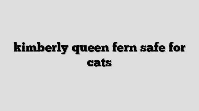 kimberly queen fern safe for cats